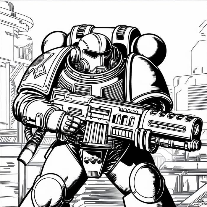 Space Marine Coloring Page - Warhammer 40,000