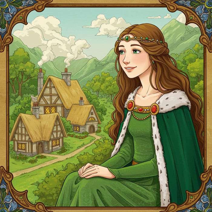 Happy Medieval Princess Contemplating Her Subjects Happy Medieval Princess Contemplating Her Subjects