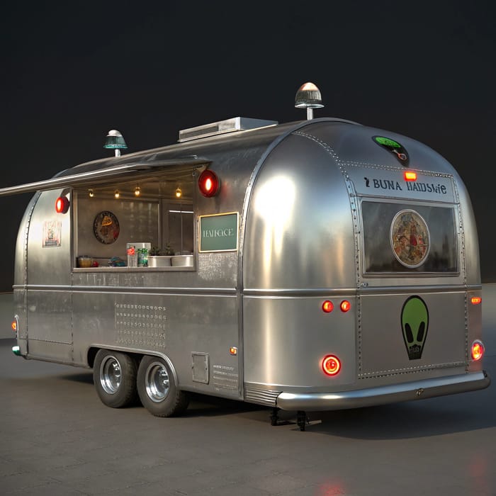 Futuristic Alien Spaceship Food Truck Design