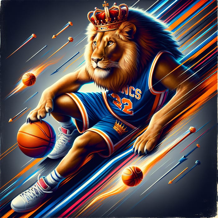 Majestic Lion in LeBron Jersey | Sports Art