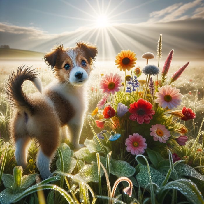 Cute Dogs in Vibrant Fields - Adorable Moments