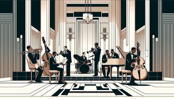 Jazz Art Deco: Elegant Band Performance