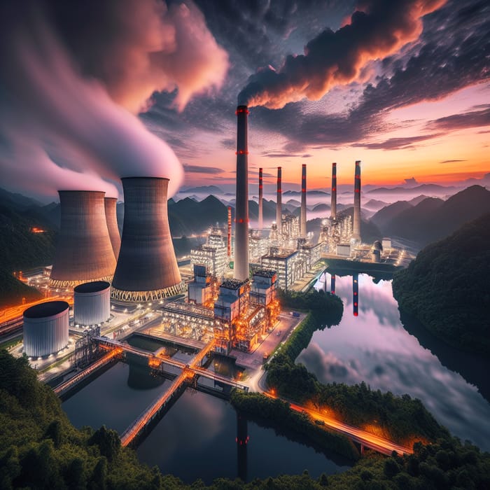 Industrial Energy Scenes | Power Plants Captured in Various Landscapes