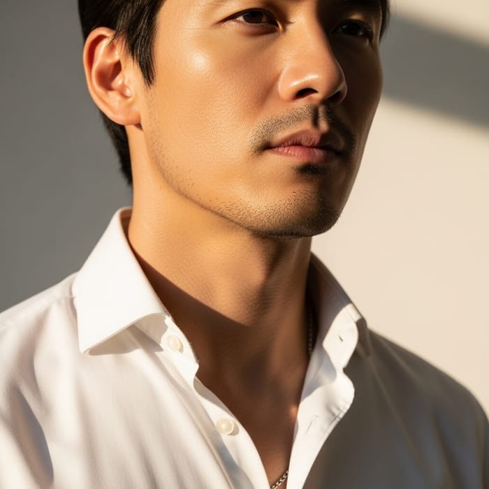 Realistic Euro-Asian Man Portrait | Hyper-Detailed Photography Realistic Euro-Asian Man Portrait | Hyper-Detailed Photography