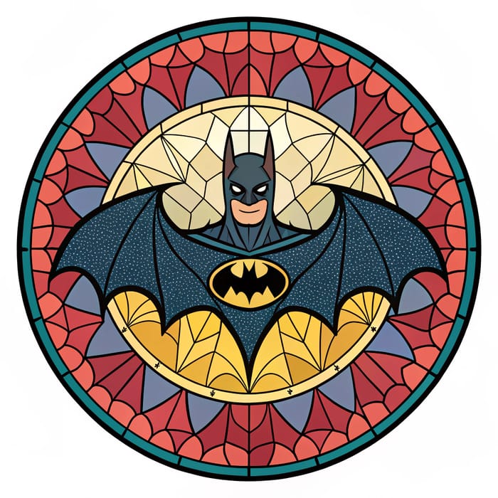 Batman Stained Glass Mosaic Logo Design