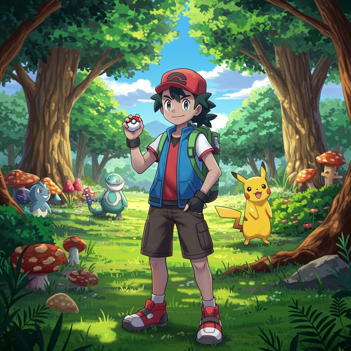 Epic Pokémon Trainer Adventure in Vibrant Forest Epic Pokémon Trainer Adventure in Vibrant Forest