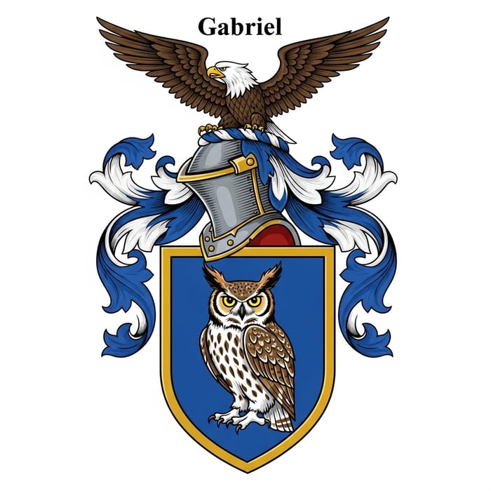 Personal Crest Design for Gabriel with Owl Element Personal Crest Design for Gabriel with Owl Element