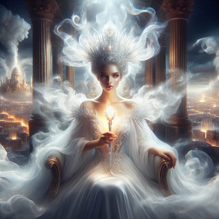 Stunning Woman on Throne in New Jerusalem | Ethereal Aura