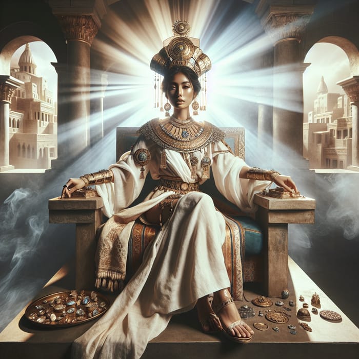 South Asian Woman Embodying Divine Spiritual Symbolism in New Jerusalem