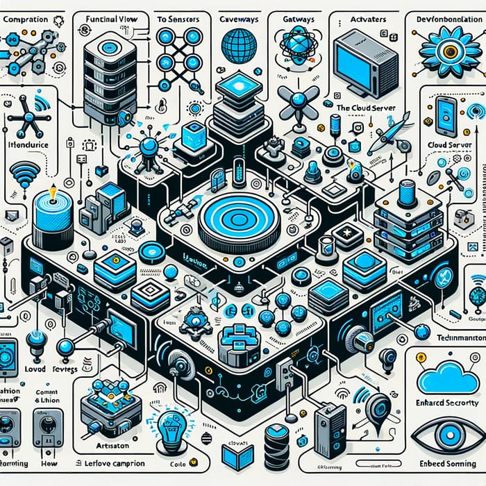 Functional View of IoT Level 3 Specifications Combined with Vector Illustration