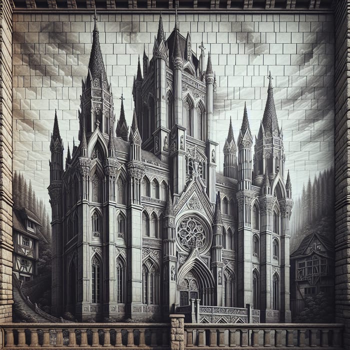 15-Foot Wall with Historic Church | Detailed Historic Scene