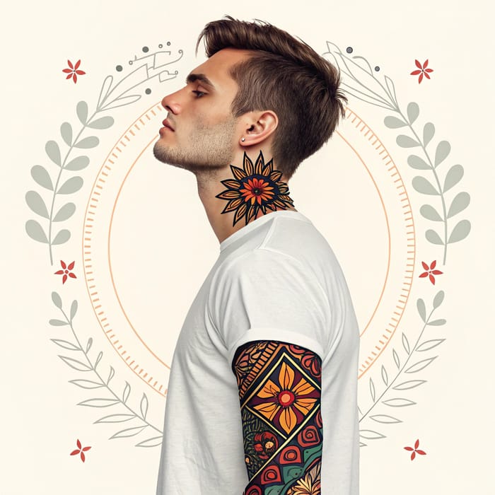 Unique Geometric Sleeve Tattoo Design for Men