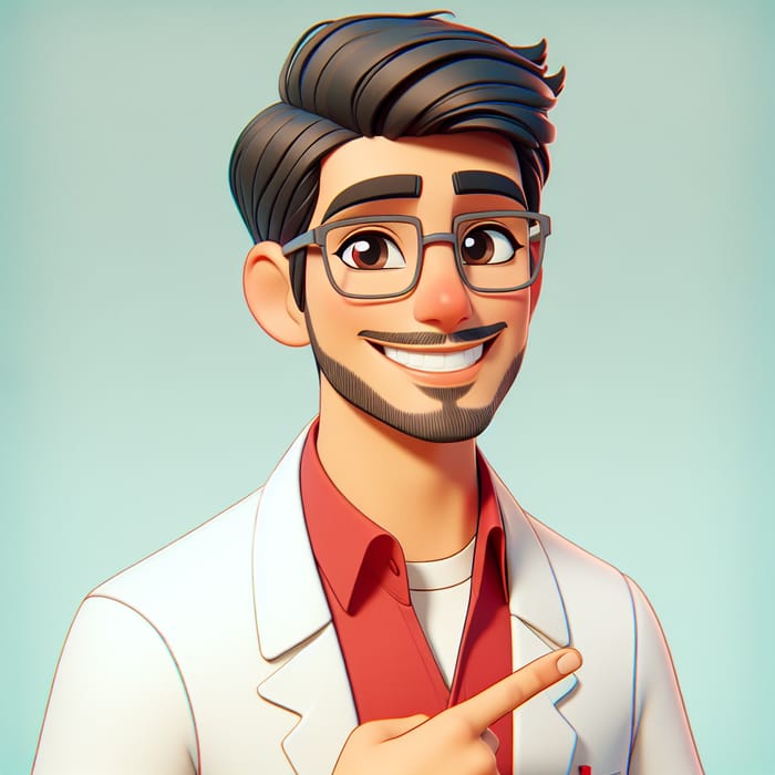 Joyful 3D Animated Middle-Eastern Doctor | Pixar Style