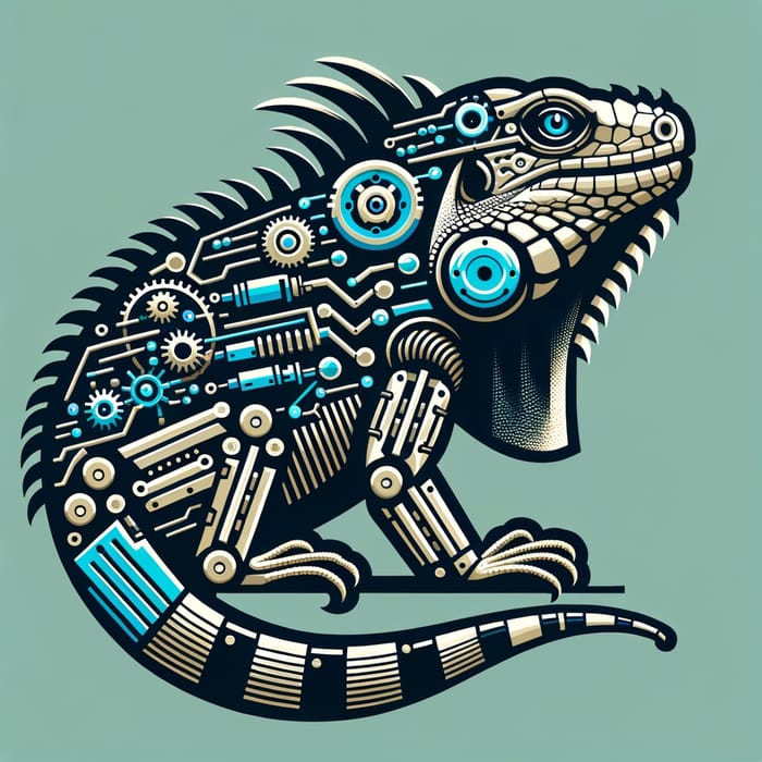 Create a Unique Mechanical and Electronic Iguana Logo