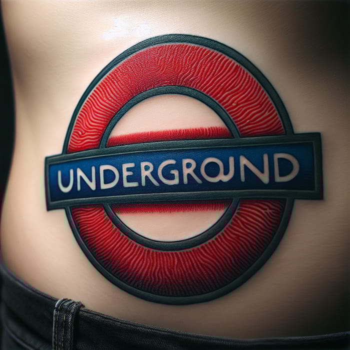 London Underground Logo Tattoo Design - Detailed Illustration London Underground Logo Tattoo Design - Detailed Illustration
