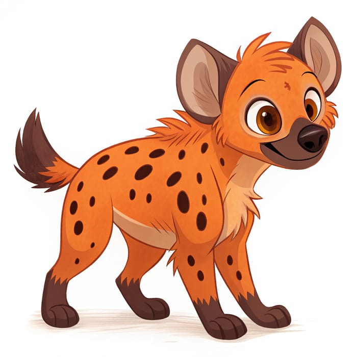 Orange Hyena Fursona with Brown Eyes