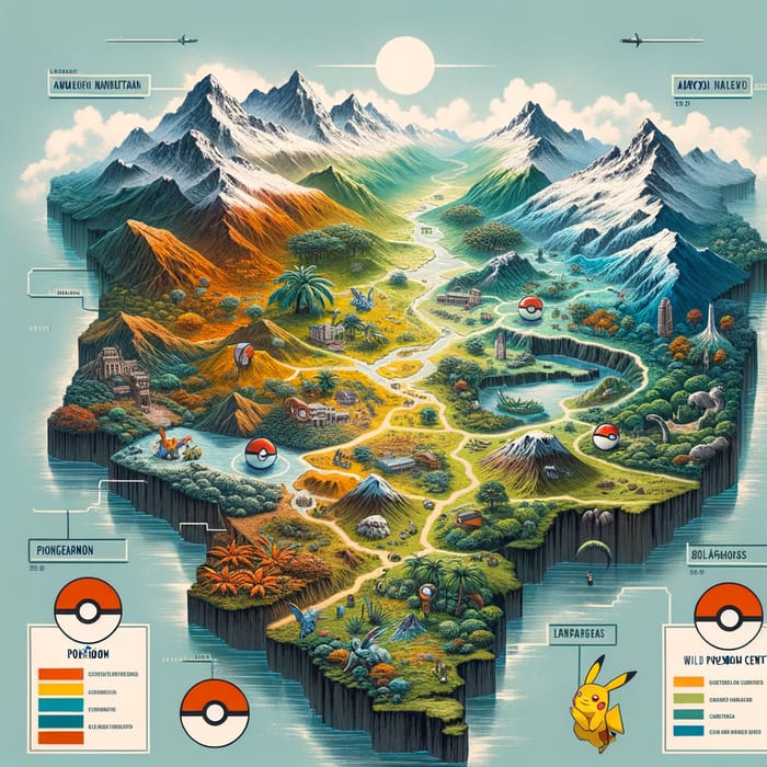 Discover Pokémon Map of Ecuador with Andes, Amazon & Galapagos