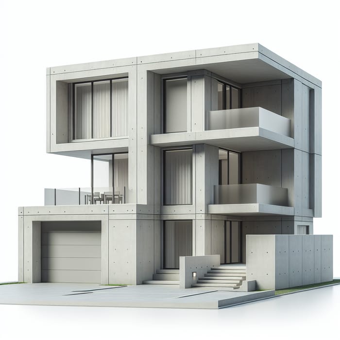 Concrete 2-Storey Modern House with Garage