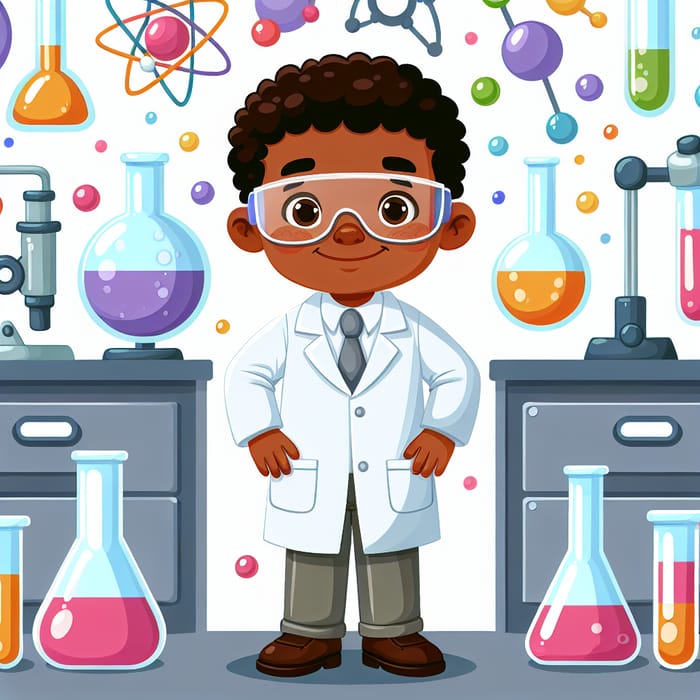 Fun Cartoon Scientist for Kids' Education