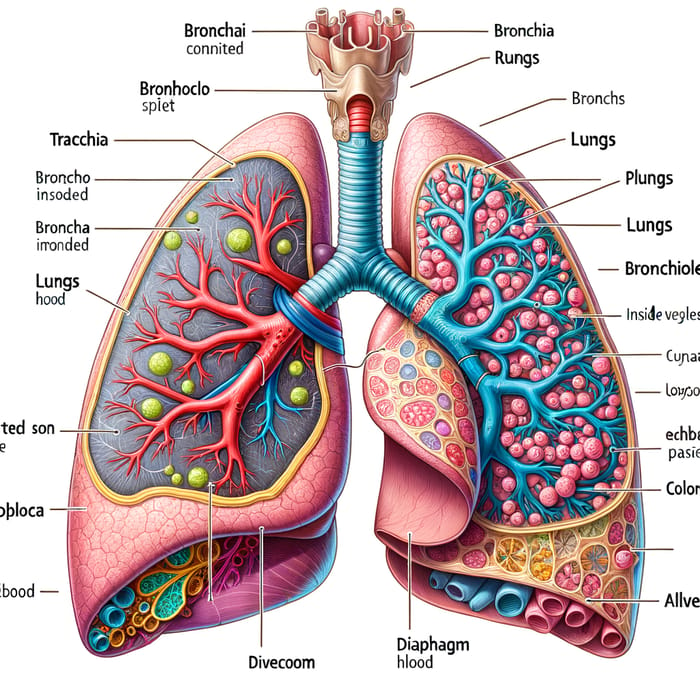 Human Respiratory System: Detailed Diagram for Education