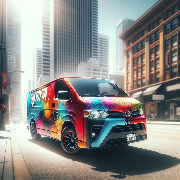 Urban Toyota Van: A Colorful City Journey