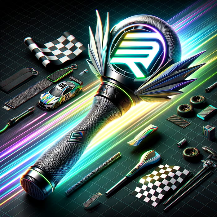 Kpop Lightstick with Speed Race Car Aesthetic Theme