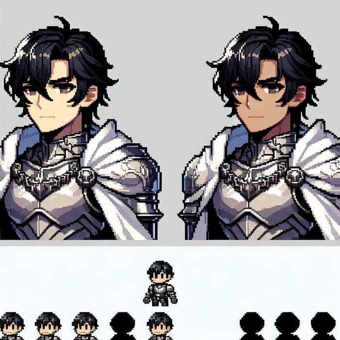 2D Handsome Warrior Sprite in RPG Maker MZ Style