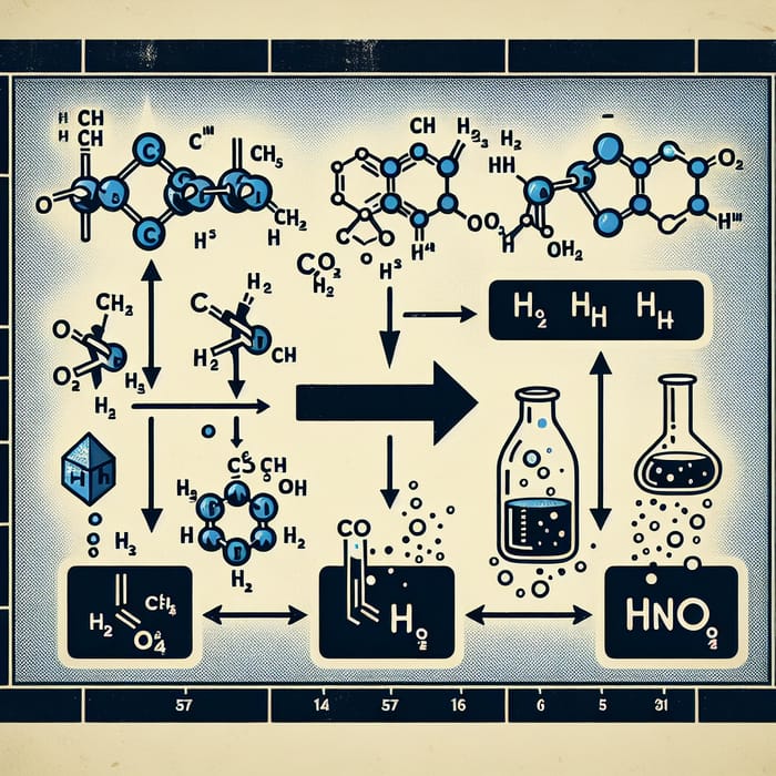 Chemical Reaction: 2C5H10 + 4KMnO4 + 6H2SO4 → 5C2H4O2 + 2K2SO4 + 4MnSO4 + 6H2O