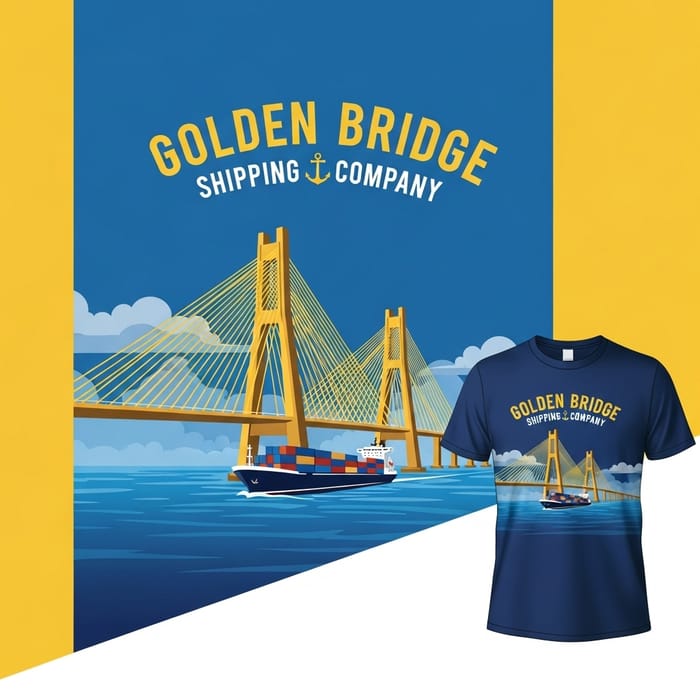 Custom T-Shirt Design for Golden Bridge Shipping Custom T-Shirt Design for Golden Bridge Shipping