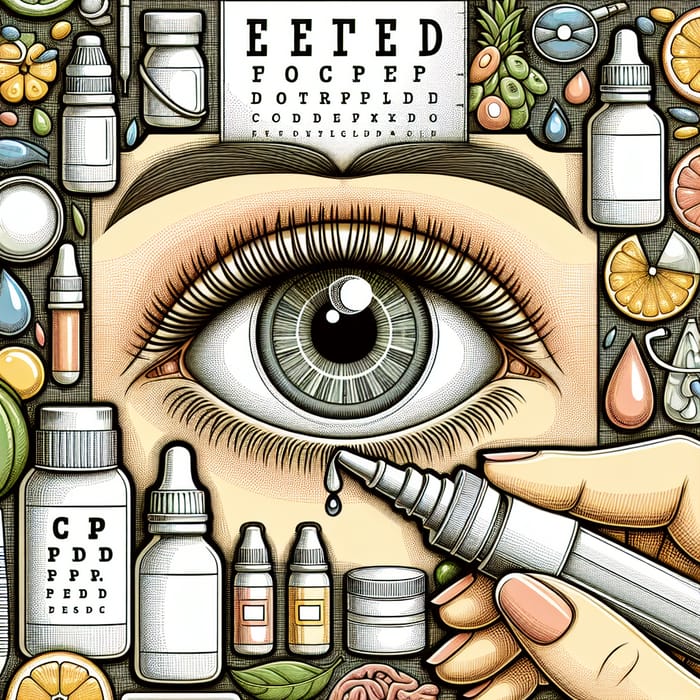 Detailed Eye Care Illustration: Healthy Habits Promoted