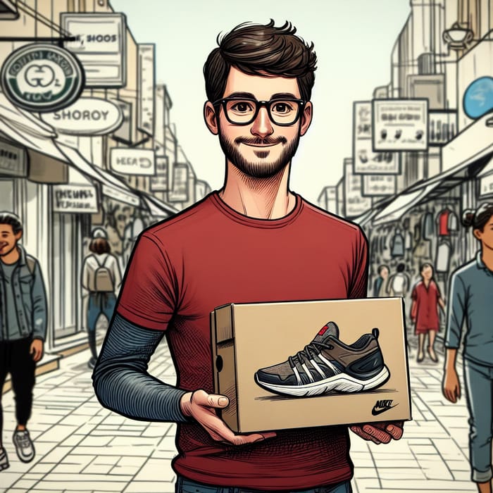 Meet Rick: Friendly Man with Stylish Sneakers on Busy Urban Street