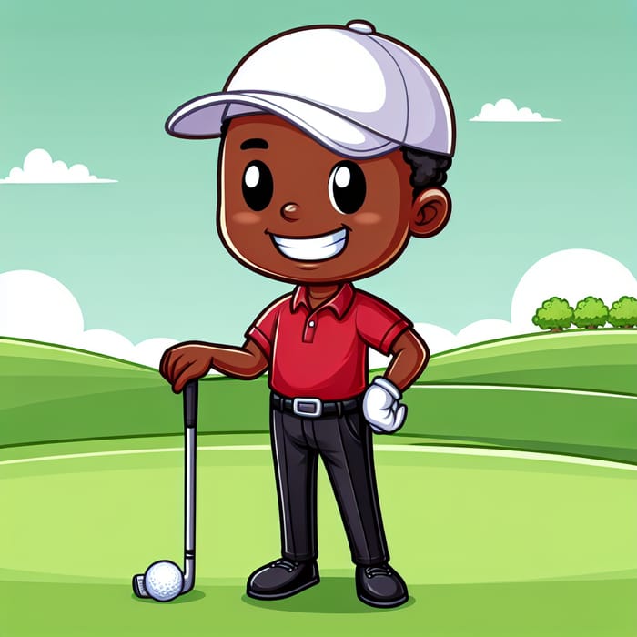 Silly Cartoon of a Golfer: A Playful Tiger Woods