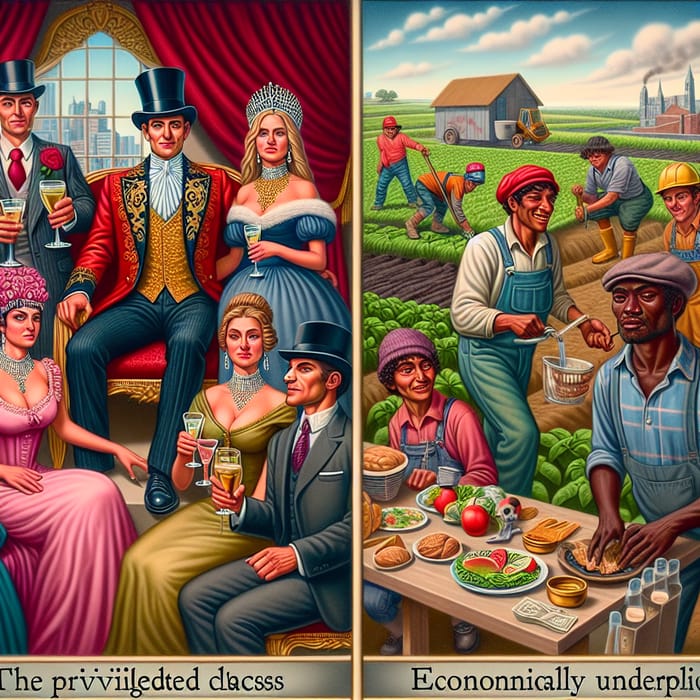 Contrasting Social Classes: Elites' Privileges vs. Middle Class Struggles