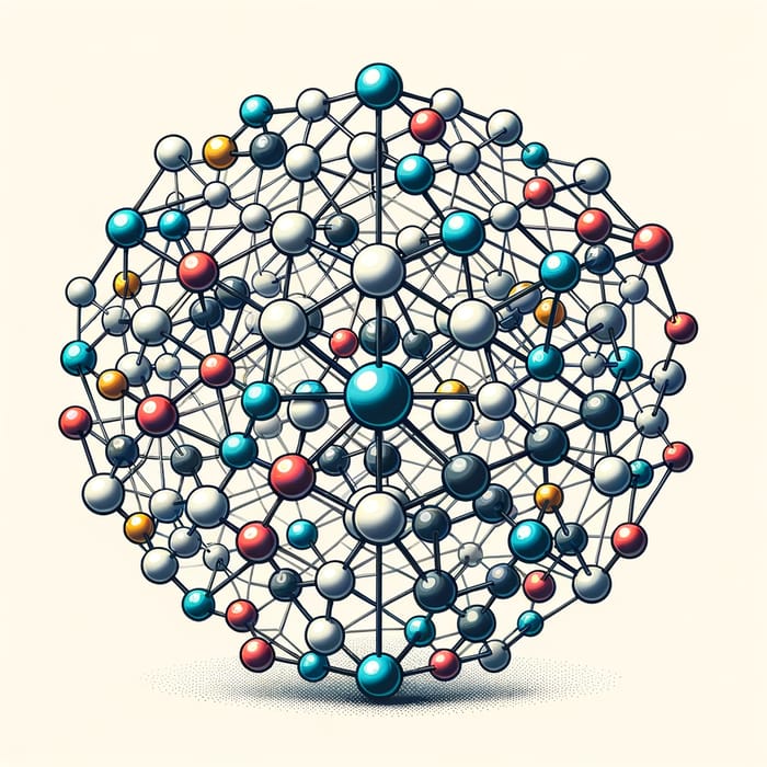 Colorful Molecular Model with 3D Spheres