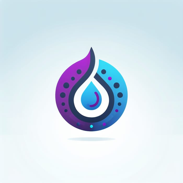 Purple Blue AquaPurify Logo Design - Water Purification Solutions