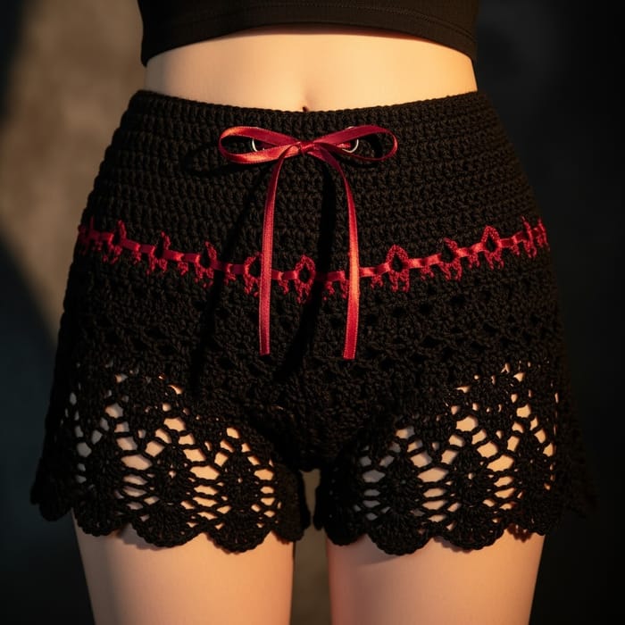 Cute Sexy Crochet Gothic Shorts