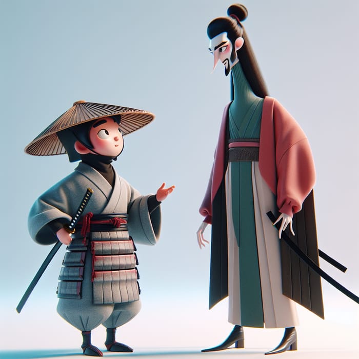 Samurai Jack meets Charlie Morgnistar in a Whimsical Landscape