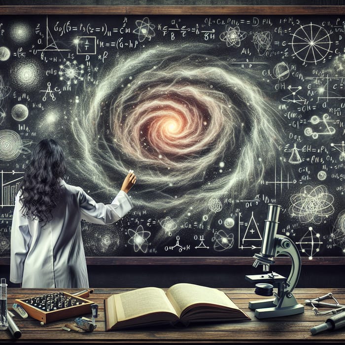 Abstract Physics: Exploring Macro and Micro Realms Through Chalkboard Universe