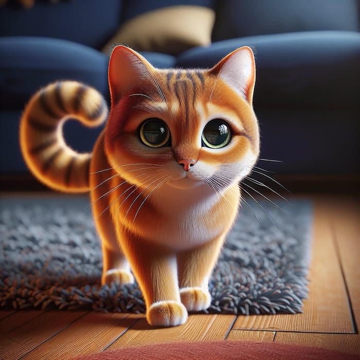 Adorable Orange House Cat | Playful Feline Image