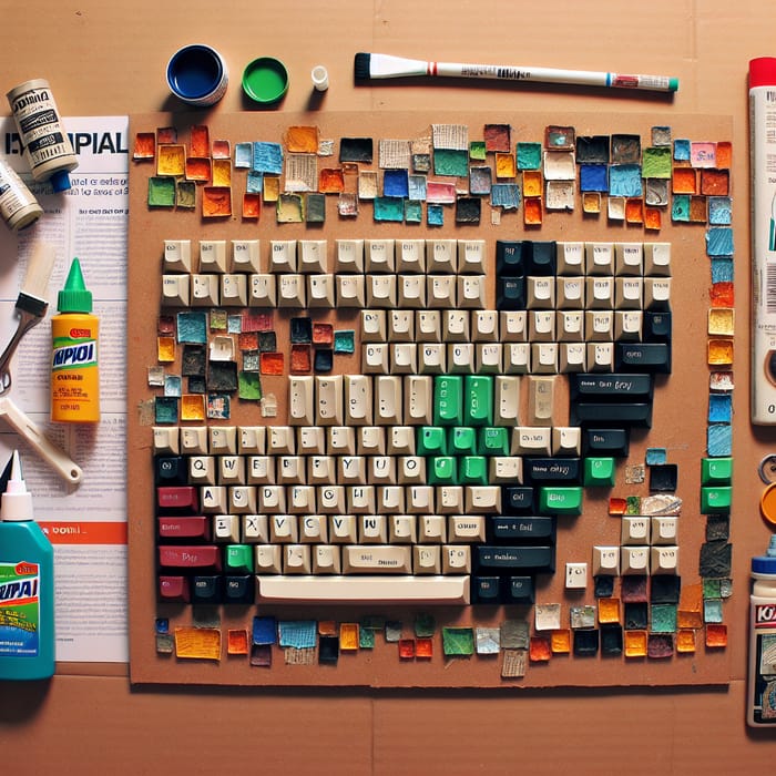 Inspiring Mural from Recycled Keyboard Keys Inspiring Mural from Recycled Keyboard Keys