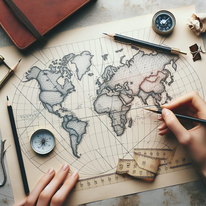 Draw the World Map with Genuine Dimensions