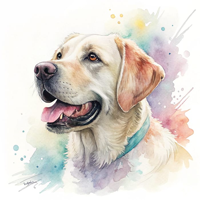 Watercolor Labrador Retriever Art | Happy Dog Painting