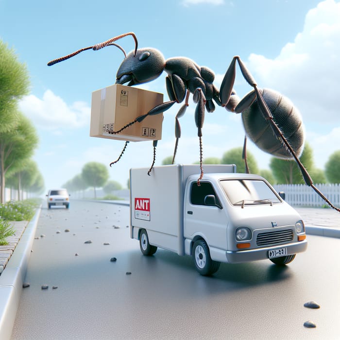 Photorealistic Ant Delivery Image