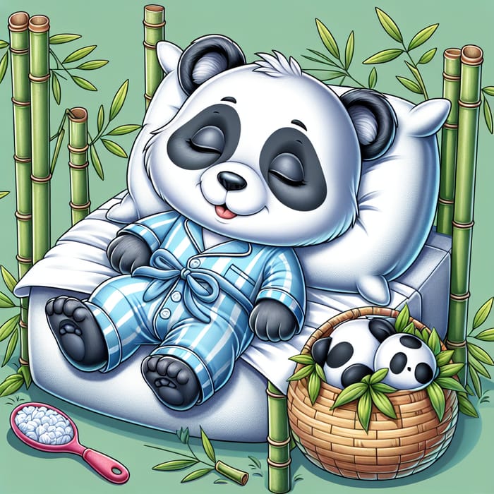 Cute Panda in Pajamas - Adorable Kids Illustration