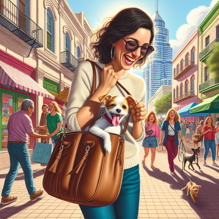 Fun Illustration of a Dog in a Purse