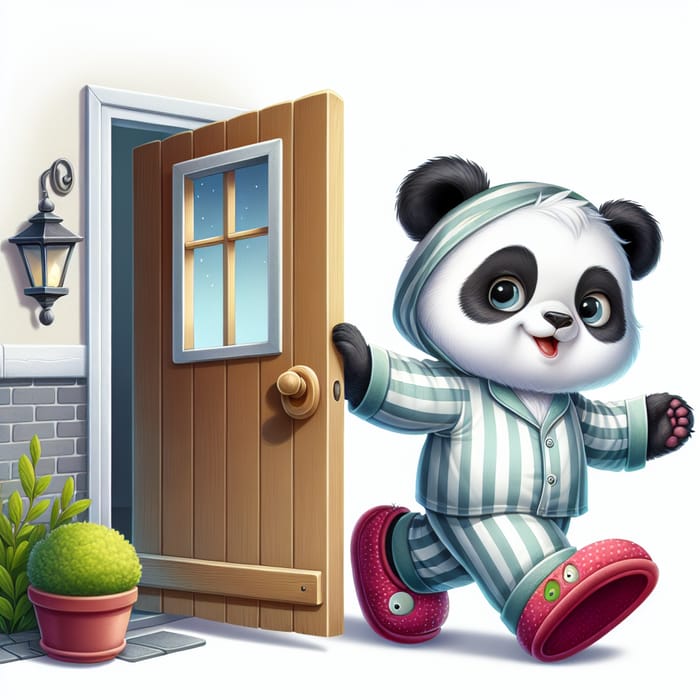 Fun Panda in Pajamas - Children's Illustration