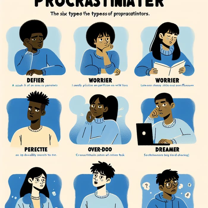 Blue Student Procrastination Types: Defier, Worrier, Perfectionist, Over-doer, Crisis-Maker, Dreamer Blue Student Procrastination Types: Defier, Worrier, Perfectionist, Over-doer, Crisis-Maker, Dreamer