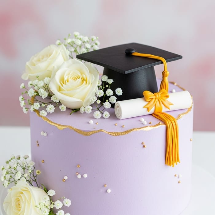 Stunning Light Purple Graduation Cake Design Stunning Light Purple Graduation Cake Design
