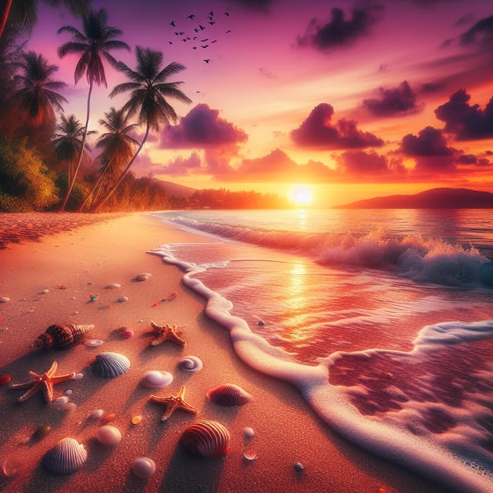 Tranquil Tropical Beach Sunset