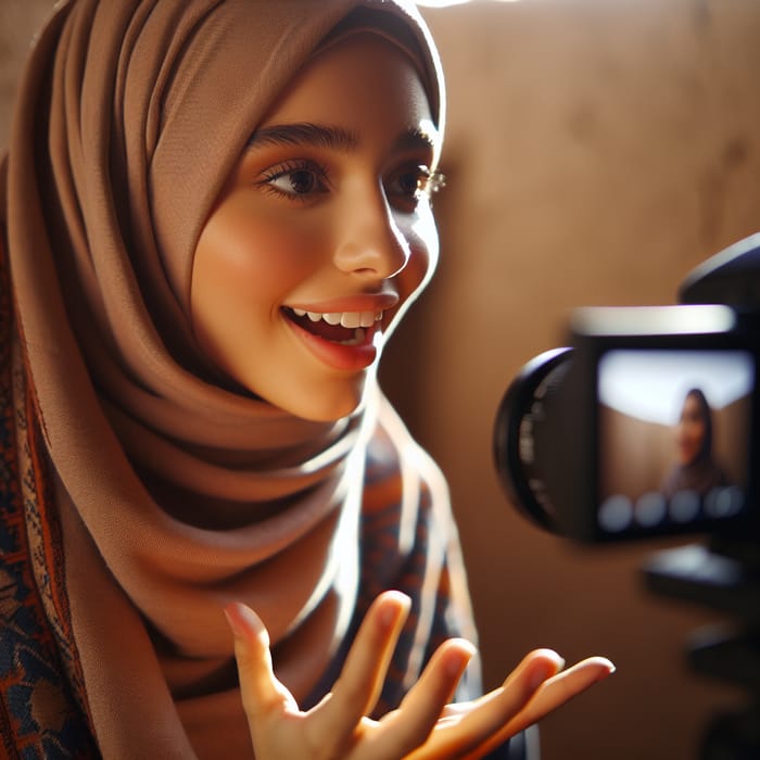 Captivating Middle-Eastern Girl in Hijab | Warm Documentary Frame